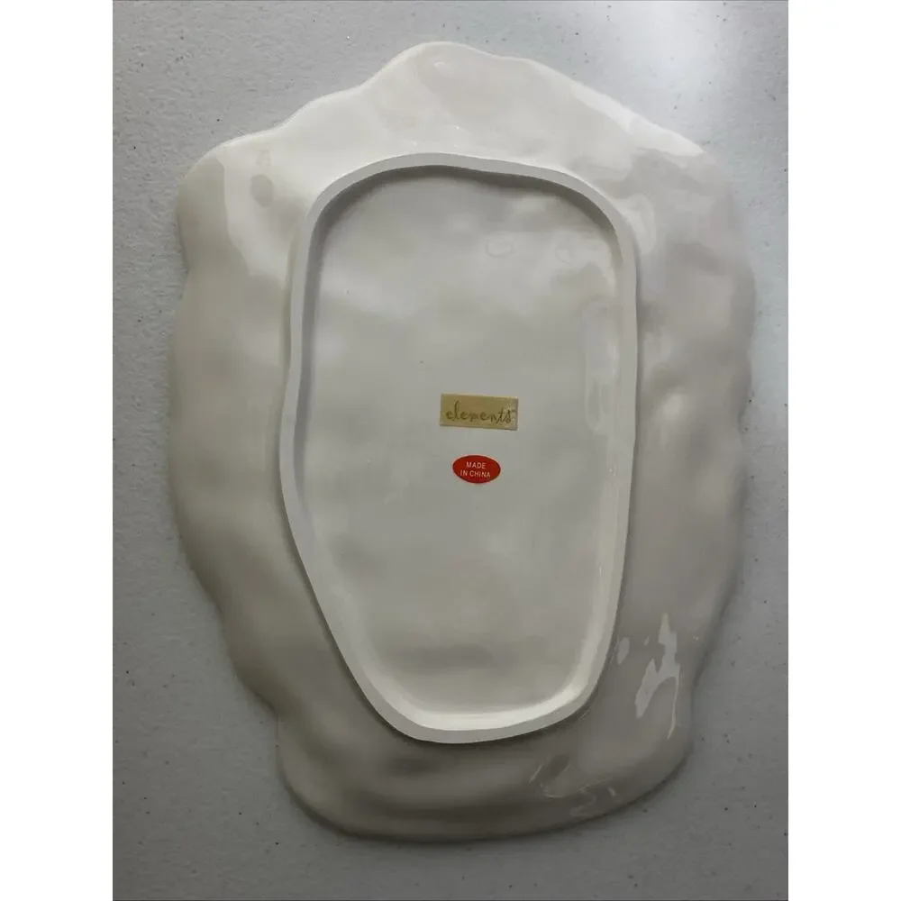 Santa Claus Ceramic Cookie‎ Candy Dish Christmas Plate Seasonal Elements NEW